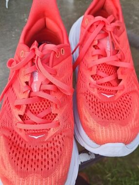 Hoka Women's Coral/Red Athletic Running Shoes